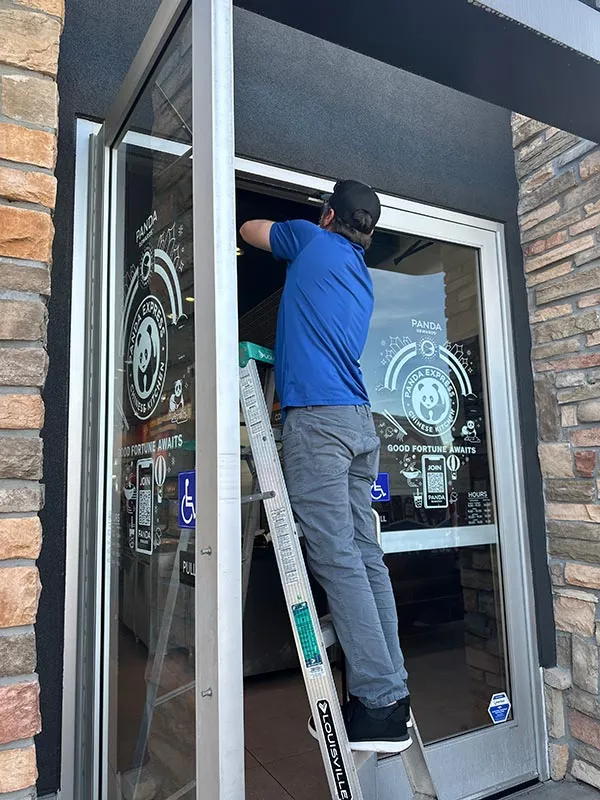 Here’s one of our locksmith techs repairing a maglock and door closer on a local